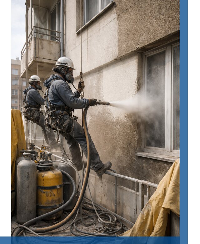 Пескоструйная очистка фасада в Анапе от 675 р. | ВЫСОТНИК-Нпа