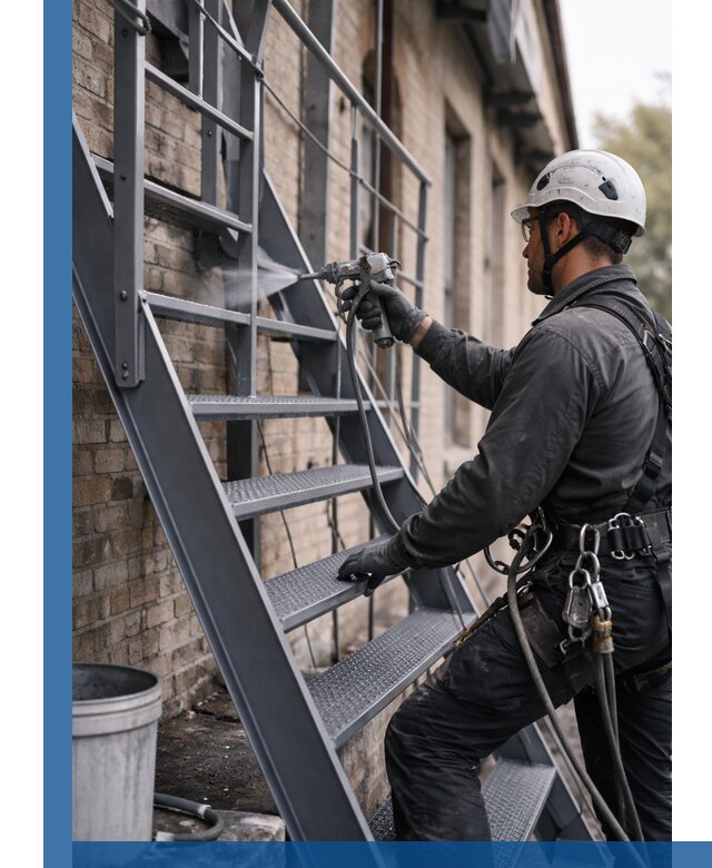 Покраска и антикоррозионная защита пожарных лестниц в Анапе