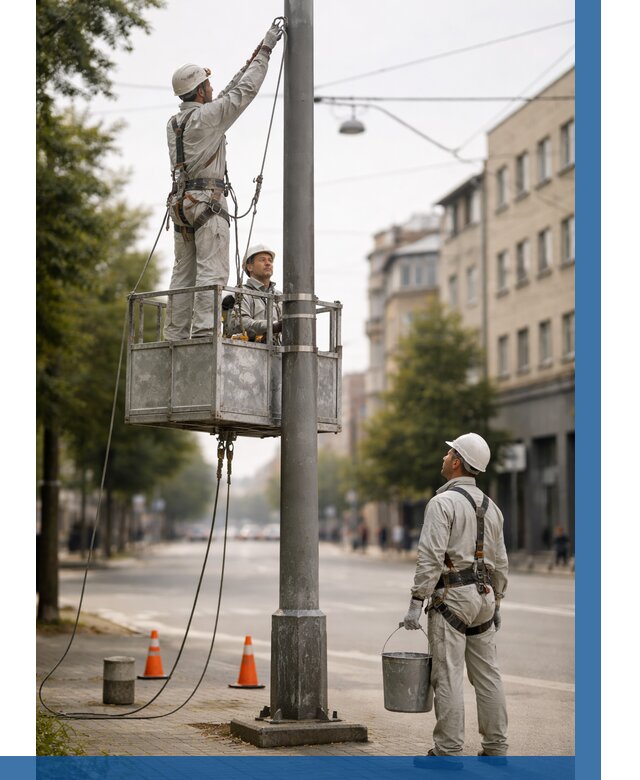 Покраска опор освещения в Анапе от 5192 р. | ВЫСОТНИК-Нпа