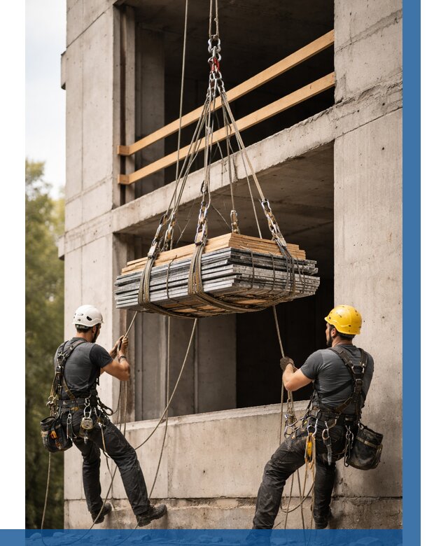 Подъем материала на этаж веревками в Анапе от 1558 р. | ВЫСОТНИК-Нпа