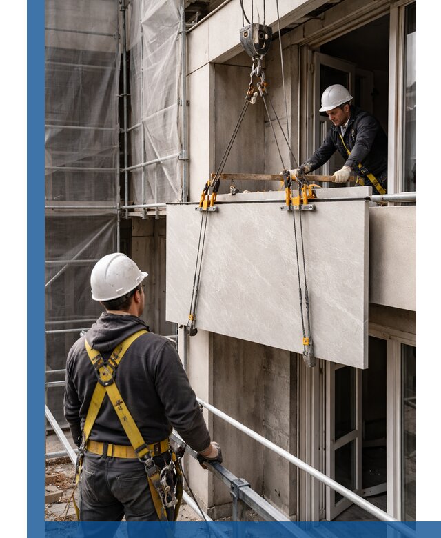 Подъем керамогранита на этаж в Анапе грузчиками и техникой