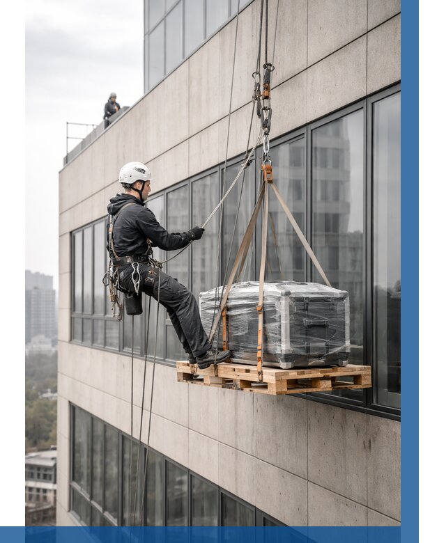 Спуск груза по фасаду в Анапе от 3634 р. | ВЫСОТНИК-Нпа