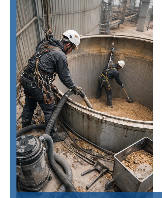 Профессиональная чистка зерновых бункеров в Анапе с выездом