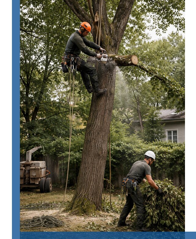 Кронирование деревьев в Анапе, безопасная высотная обрезка