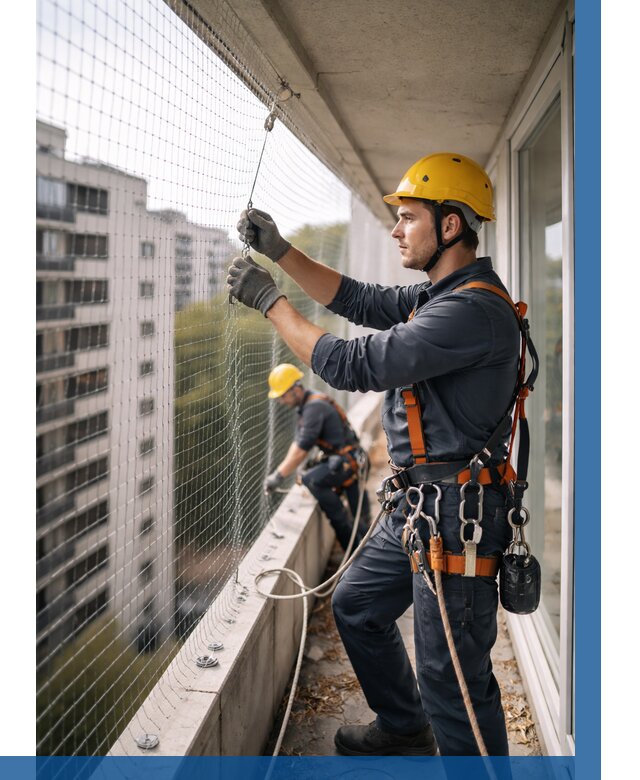 Монтаж сетки от птиц в Анапе от 4673 р. | ВЫСОТНИК-Нпа