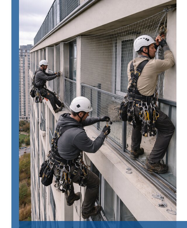 Профессиональный монтаж защитной сетки от птиц в Анапе